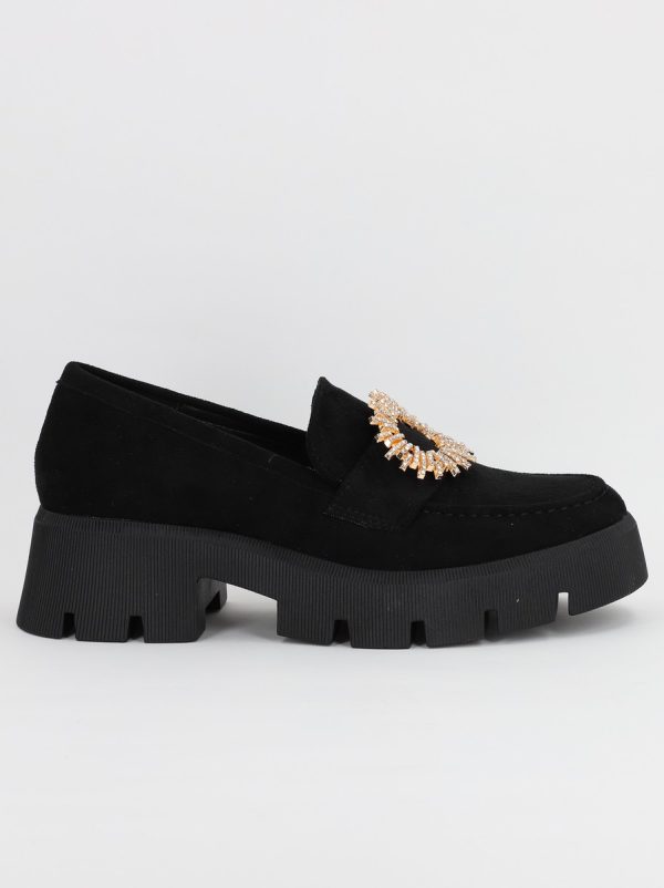 Mocasini Dama tapla groasa cu pietricele Negru (BS1709G2307031) 121