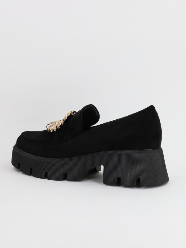 Mocasini Dama tapla groasa cu pietricele Negru (BS1709G2307031) 122