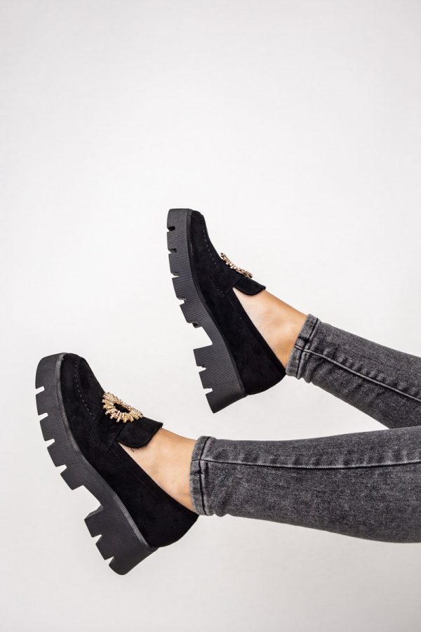 Mocasini Dama tapla groasa cu pietricele Negru (BS1709G2307031) 119