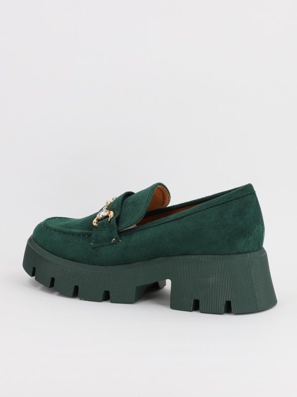 Mocasini Dama tapla groasa cu pietricele Verde (BS1708G2307043) 123
