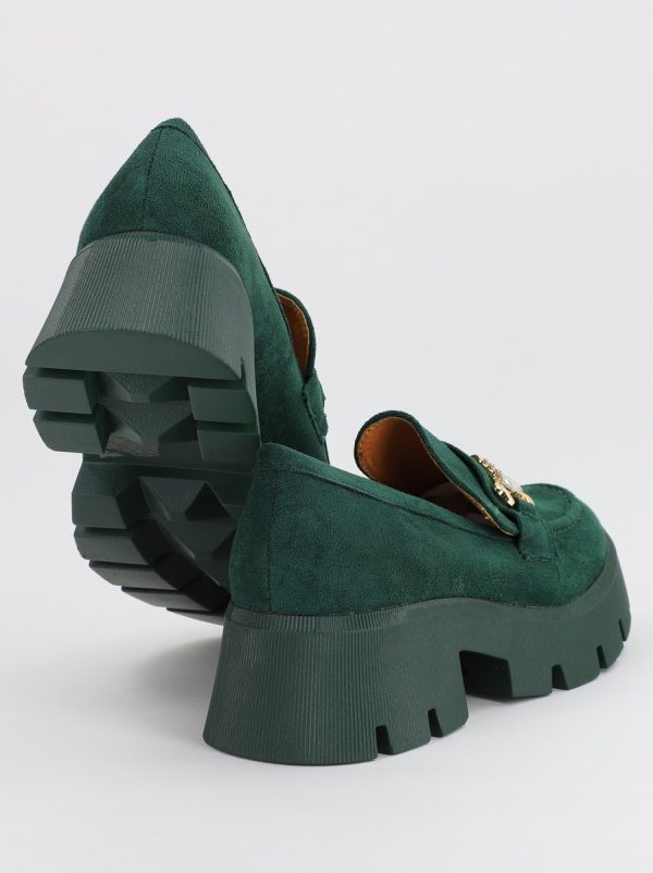 Mocasini Dama tapla groasa cu pietricele Verde (BS1708G2307043) 120
