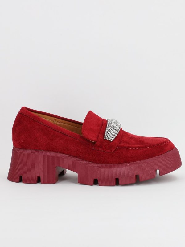 Mocasini Dama tapla groasa cu pietricele Visiniu (BS1710G2307038) 120