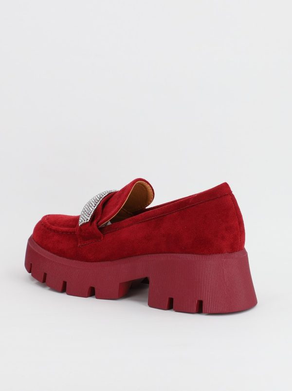 Mocasini Dama tapla groasa cu pietricele Visiniu (BS1710G2307038) 121