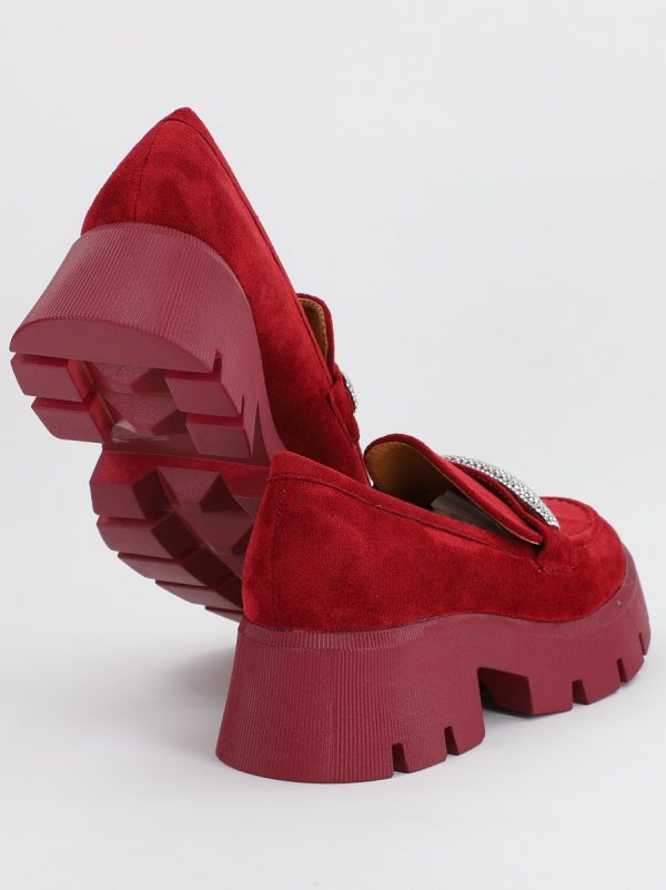 Mocasini Dama tapla groasa cu pietricele Visiniu (BS1710G2307038) 119