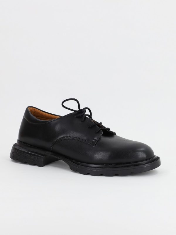 Pantofi Casual Dama negru mat Piele Ecologica cu Varf Rotund - BS707P2307016 121