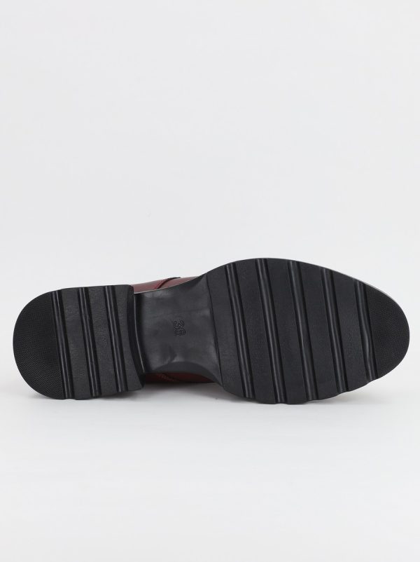 Pantofi Casual Dama visiniu mat Piele Ecologica cu Varf Rotund - BS707P2307017 122