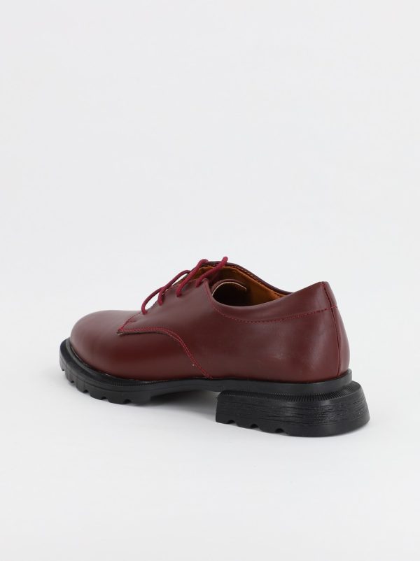 Pantofi Casual Dama visiniu mat Piele Ecologica cu Varf Rotund - BS707P2307017 119