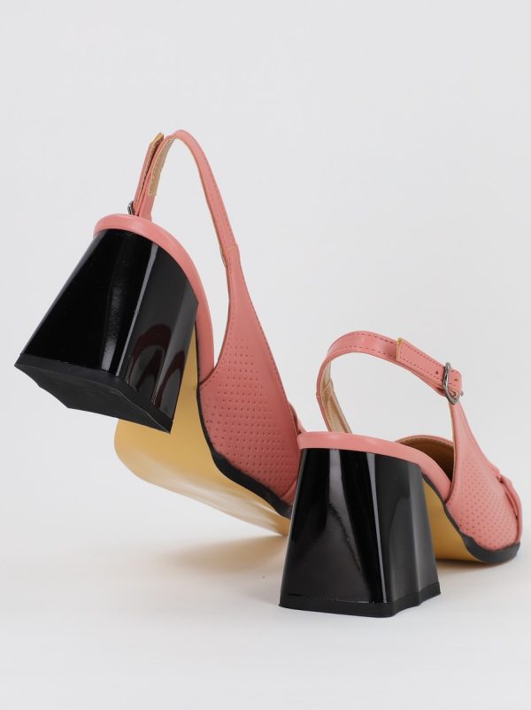 Pantofi Dama cu Toc Gros roz pudra BS740AY2306609 121
