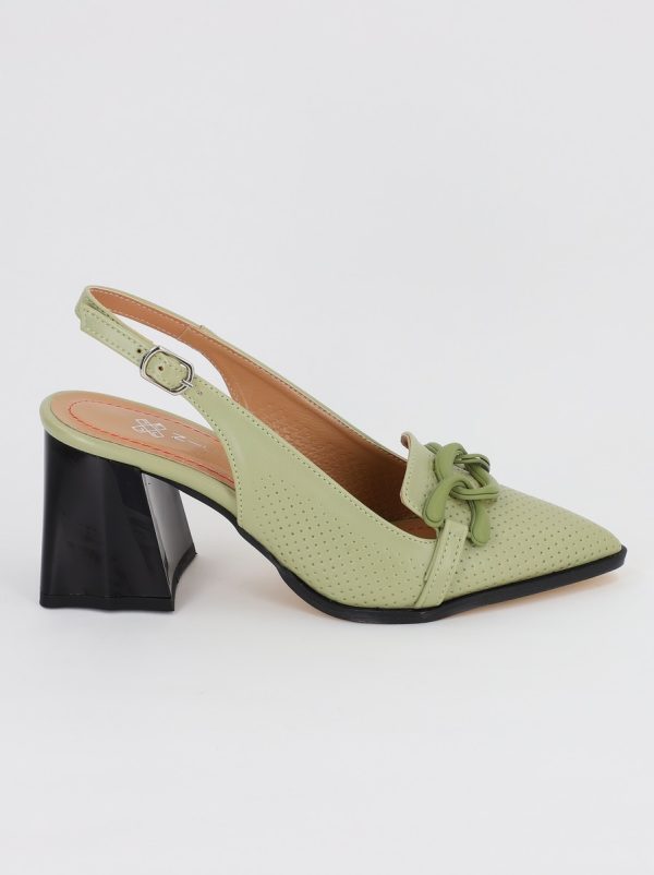 Pantofi Dama cu Toc Gros Verde Menta BS740AY2306606 121