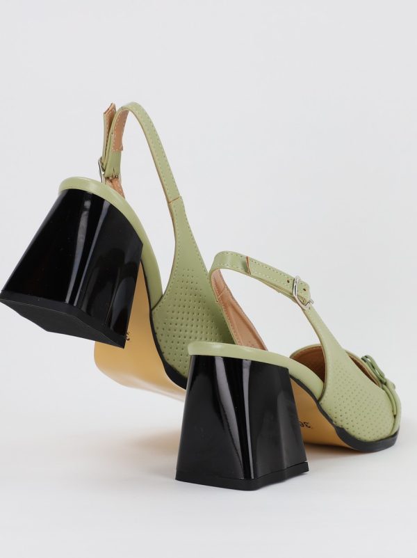 Pantofi Dama cu Toc Gros Verde Menta BS740AY2306606 119