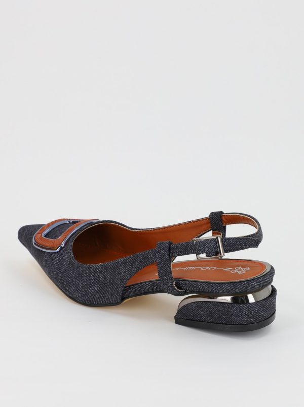 Pantofi Dama cu Toc Jos Negru material Jeans BS333AY2306650 119