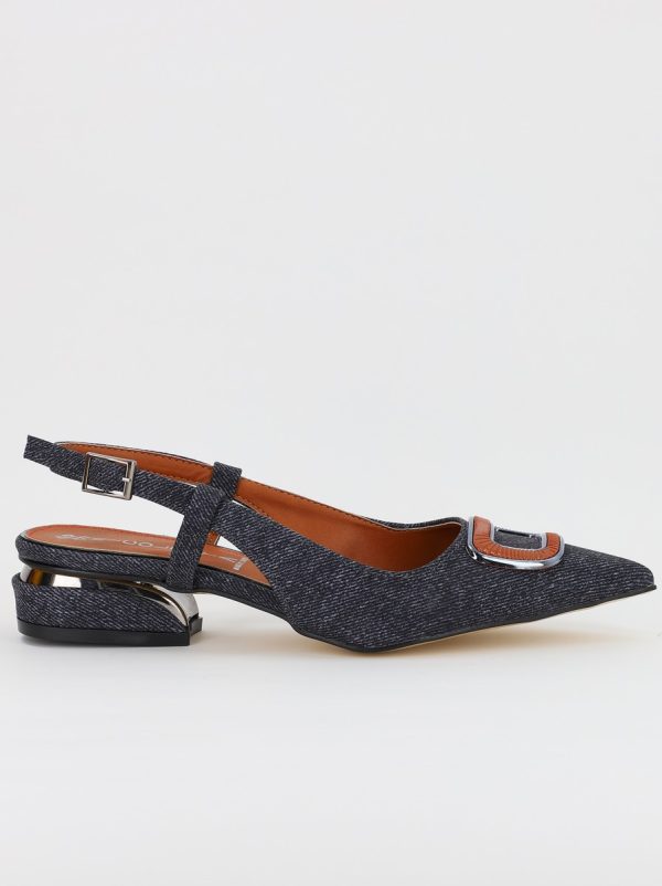 Pantofi Dama cu Toc Jos Negru material Jeans BS333AY2306650 121