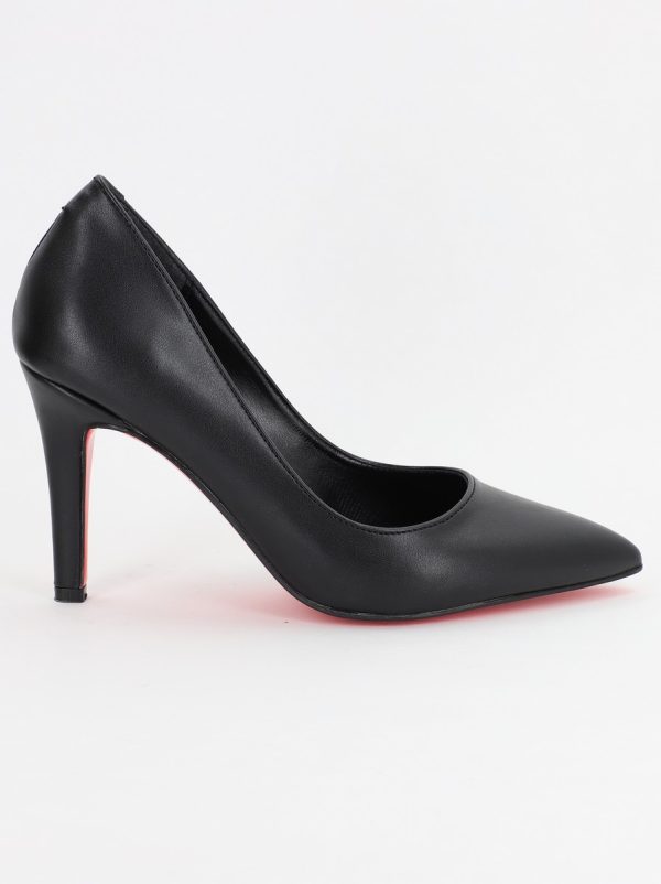 Pantofi Dama cu Toc subtire stiletto din Piele Eco cu negru mat (BS799AY2307030) 120
