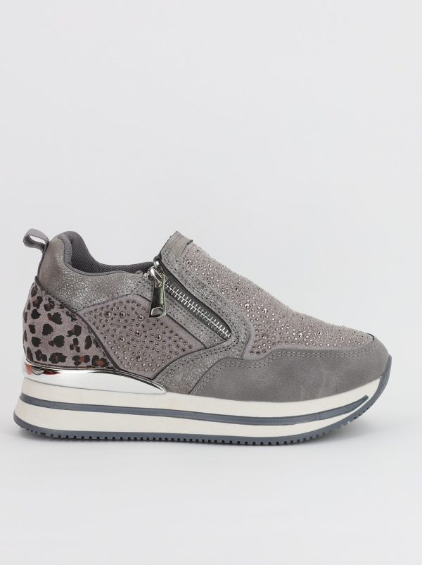 Pantofi sport dama cu cristale gri (BS202EV2307073) 122