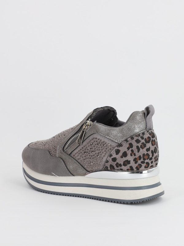 Pantofi sport dama cu cristale gri (BS202EV2307073) 124