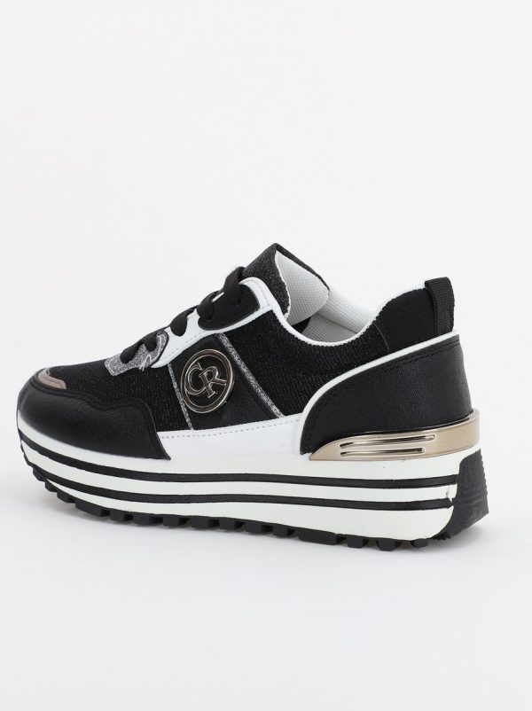 Pantofi sport dama cu elemente alb cu negru (BS2195Q2307162) 124