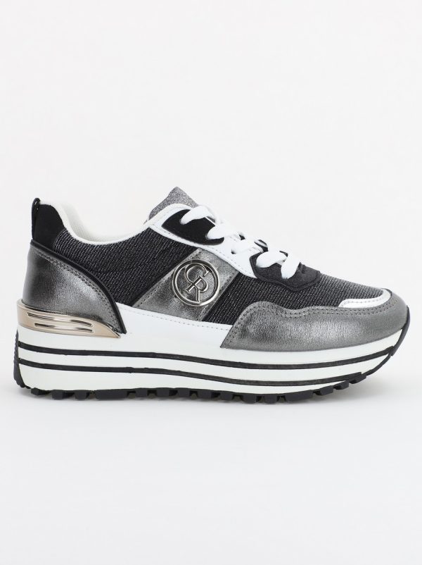 Pantofi sport dama cu elemente alb cu gri (BS2195Q2307159) 122