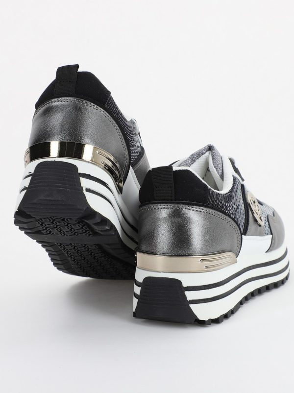 Pantofi sport dama cu elemente alb cu gri (BS2195Q2307159) 120