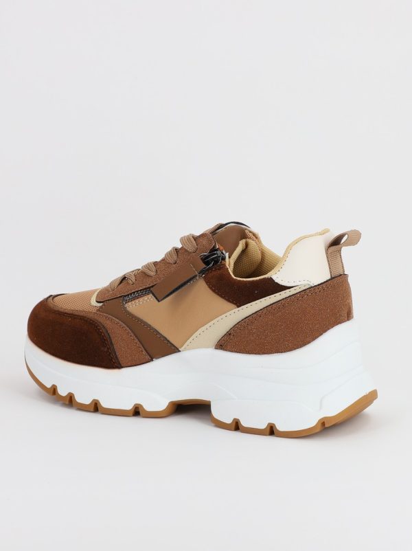 Pantofi sport dama cu elemente design cafeniu(BS212EV2307088) 124