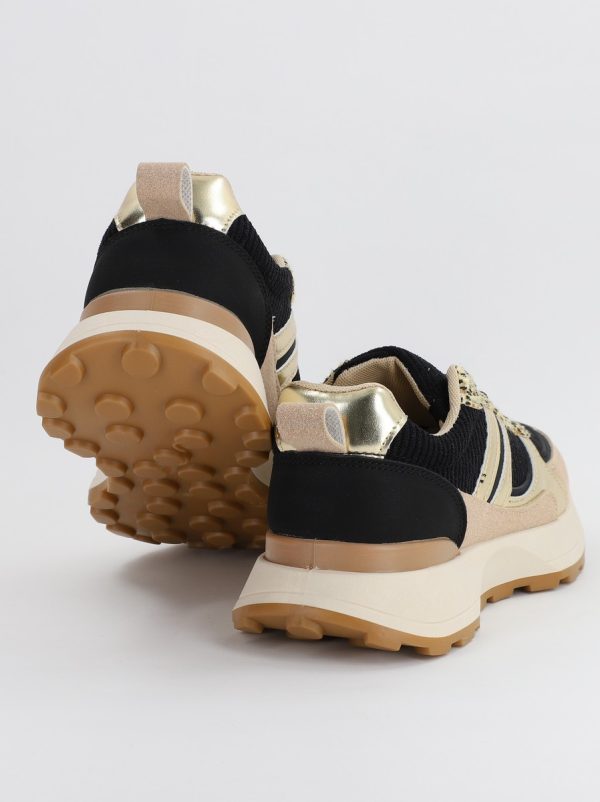 Pantofi sport dama cu elemente design negru cu auriu(BS301A2307181) 120