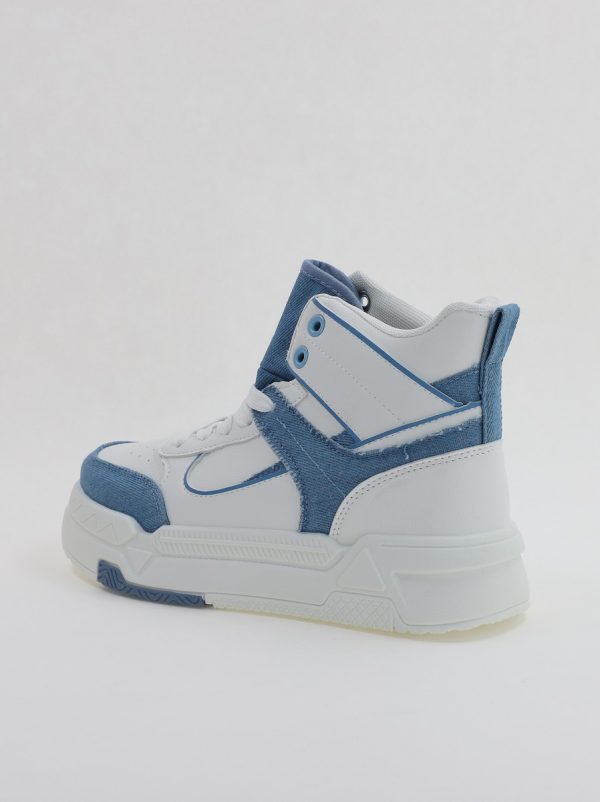 Pantofi sport dama inalti talpa groasa alb albastru (BS233EV2307123) 122