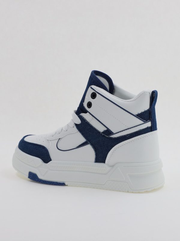 Pantofi sport dama inalti talpa groasa alb bleumarin (BS233EV2307124) 122