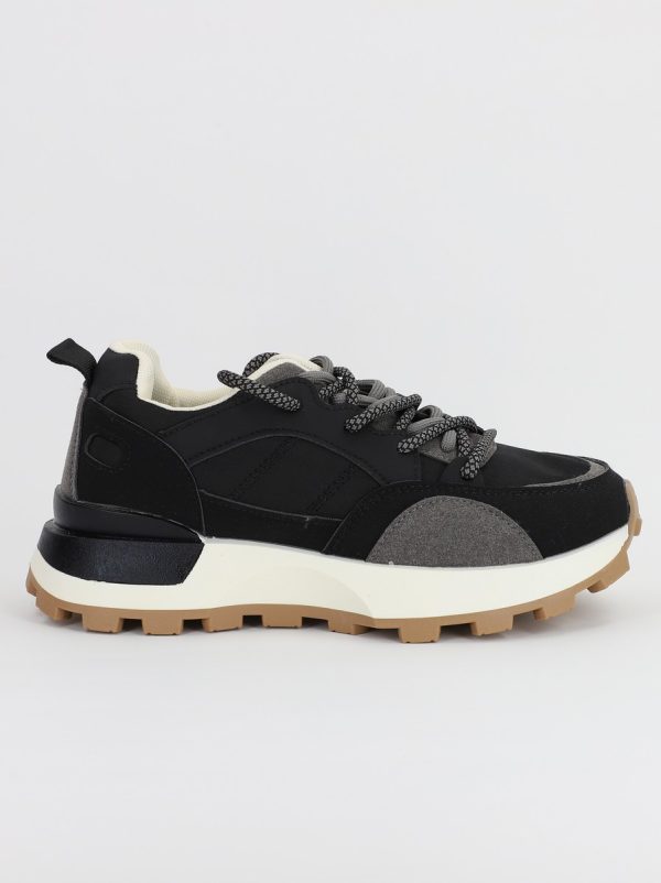 Pantofi sport dama negru cu talpa bej (BS258EV2307131) 122