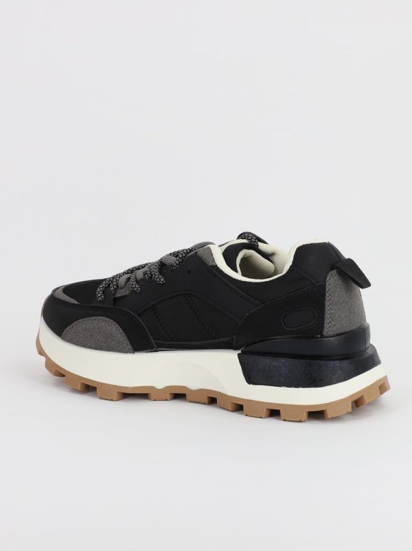 Pantofi sport dama negru cu talpa bej (BS258EV2307131) 124