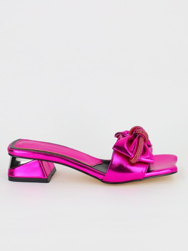 Saboti Dama cu Toc jos cu fundita Fucsia BS118TR2306627 120