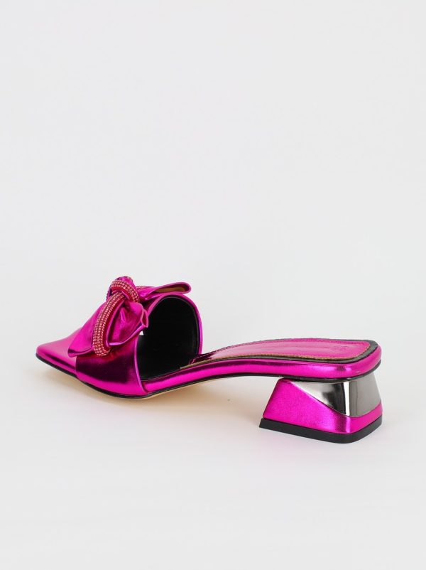 Saboti Dama cu Toc jos cu fundita Fucsia BS118TR2306627 121