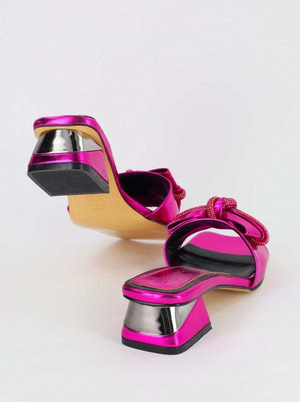 Saboti Dama cu Toc jos cu fundita Fucsia BS118TR2306627 119
