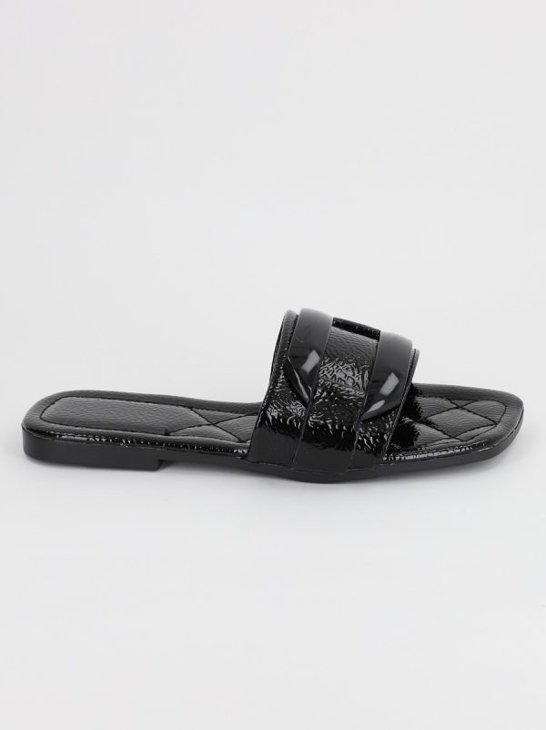 Saboti Dama Piele Ecologica cu ornamente Negru lucios BS208TR2306651 120