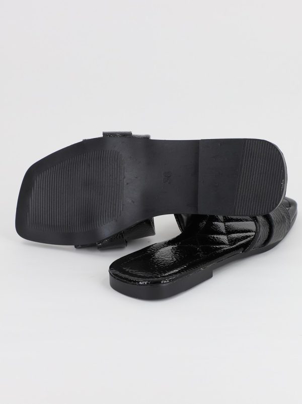 Saboti Dama Piele Ecologica cu ornamente Negru lucios BS208TR2306651 122