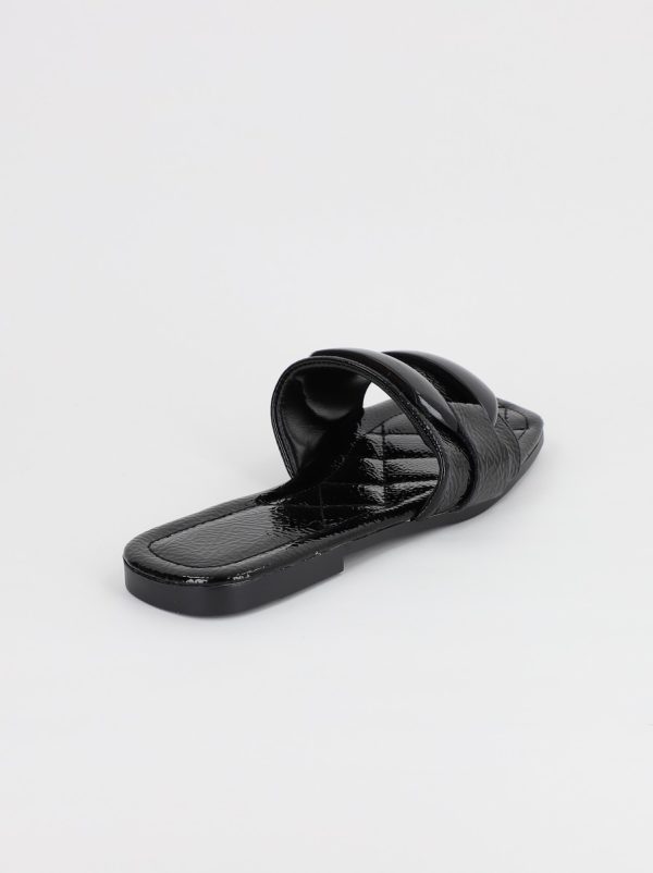 Saboti Dama Piele Ecologica cu ornamente Negru lucios BS208TR2306651 124