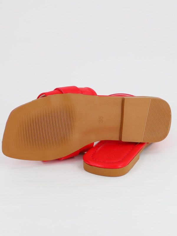 Saboti Dama Piele Ecologica cu ornamente Rosu Mat BS208TR2306658 125