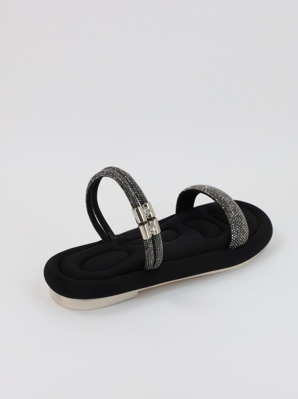 Sandale Dama cu banda cristale negru (BS322SN2306668) 120