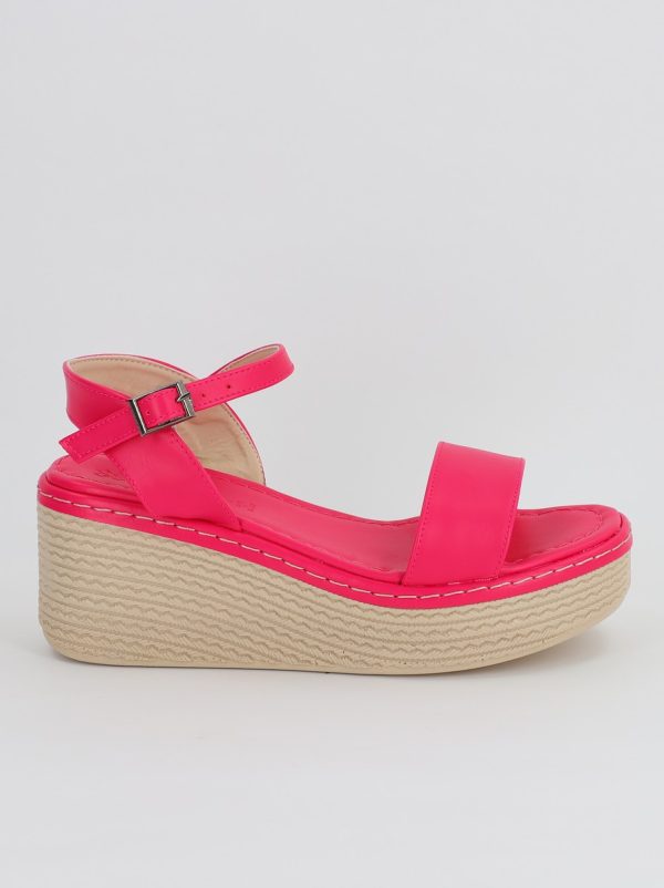 Sandale Dama cu Talpa Groasa Varf rotund Piele Ecologica Fuchsia (BS403SN2306660) 120