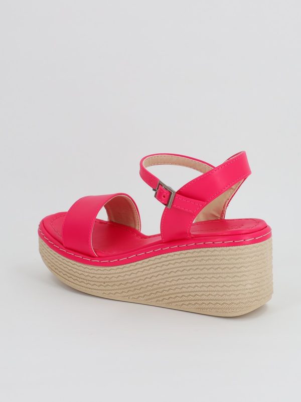 Sandale Dama cu Talpa Groasa Varf rotund Piele Ecologica Fuchsia (BS403SN2306660) 121