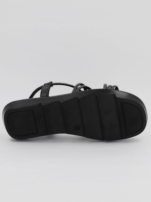 Sandale Dama cu Talpa Groasa Varf rotund Piele ecologica Negru (BS207SN2306640) 119