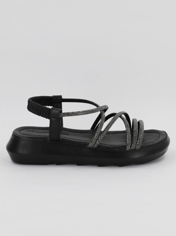 Sandale Dama cu Talpa Groasa Varf rotund Piele ecologica Negru (BS207SN2306640) 120