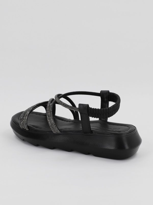 Sandale Dama cu Talpa Groasa Varf rotund Piele ecologica Negru (BS207SN2306640) 121
