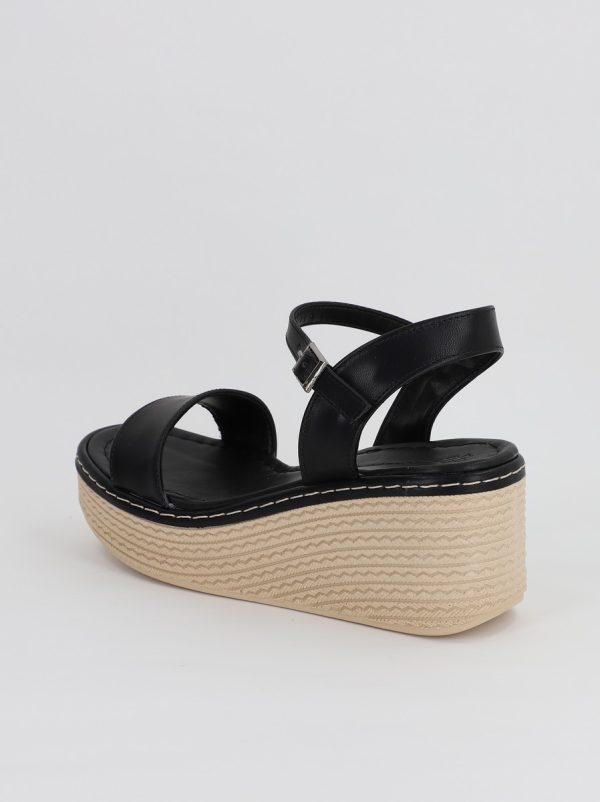 Sandale Dama cu Talpa Groasa Varf rotund Piele Ecologica Negru (BS403SN2306661) 119