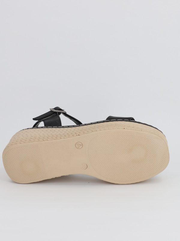 Sandale Dama cu Talpa Groasa Varf rotund Piele Ecologica Negru (BS403SN2306661) 121