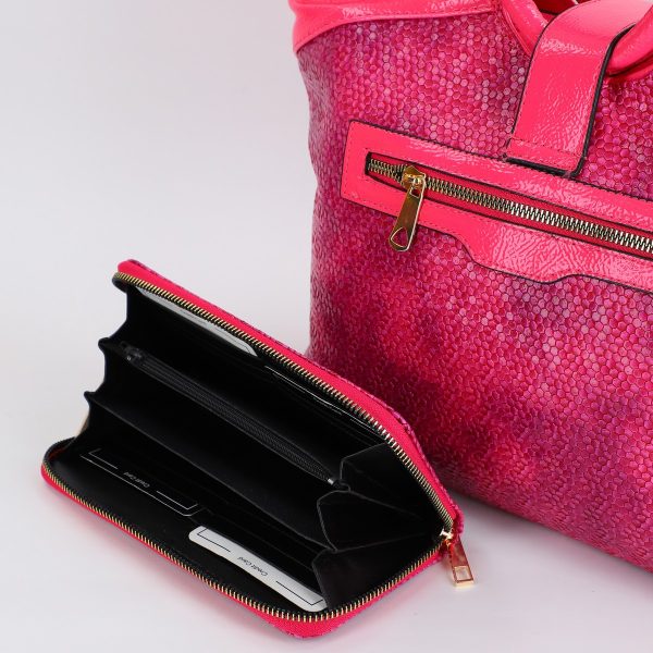 Set Geanta cu Portofel Shopper cu doua compartimente Mov (BS626SH2306716) 120