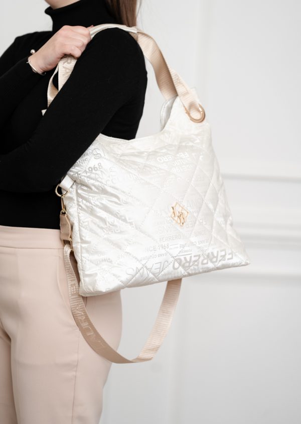 Geanta dama shopper material sintetic bej bretea de umar Laura Biaggi BS323025G2307334 121