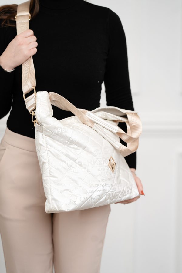 Geanta dama shopper material sintetic bej bretea de umar Laura Biaggi BS323025G2307334 119