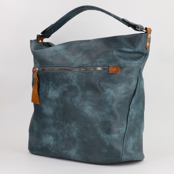 Geanta femei shopper piele ecologica albastru cu doua compartimente Paolo Bags BS577PB2307280 119