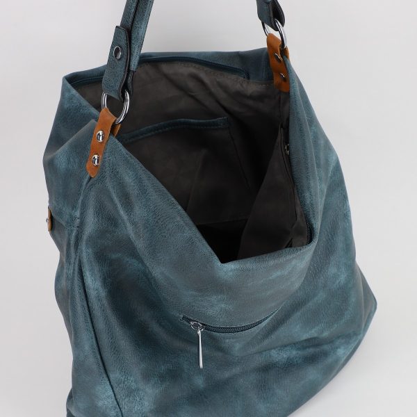 Geanta femei shopper piele ecologica albastru cu doua compartimente Paolo Bags BS577PB2307280 123