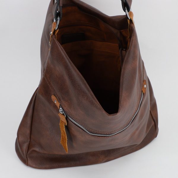 Geanta femei shopper piele ecologica cafeniu cu doua compartimente Paolo Bags BS577PB2307278 124