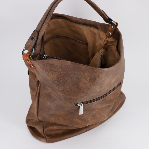 Geanta femei shopper piele ecologica maro cu doua compartimente Paolo Bags BS577PB2307279 123